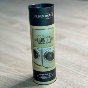 URBAN HOUSE DESIGN “Self Serve Laundry Open 24 Hours” Vinyl Wall Art Decal